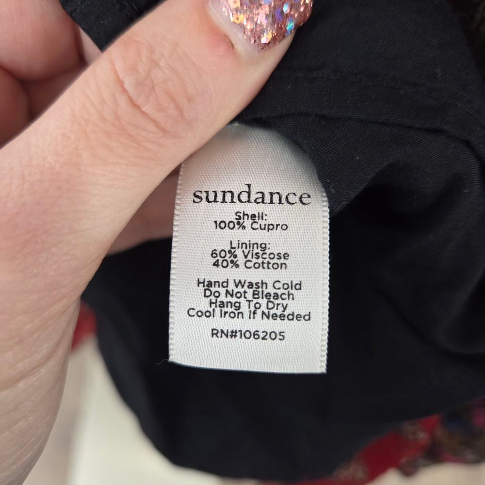 Sundance Patterns of Wonder boho patchwork floral dress long sleeve women medium - Picture 8 of 8